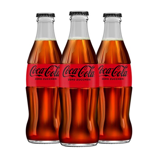 Coca-Cola Zero Zuccheri Vetro (33 cl) 3 pezzi