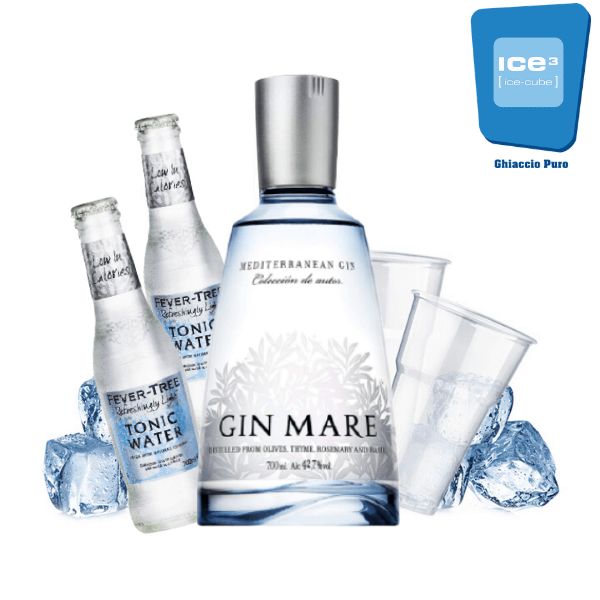 Gin Mare - Gin Tonic Kit - per 10 persone - con anche il ghiaccio