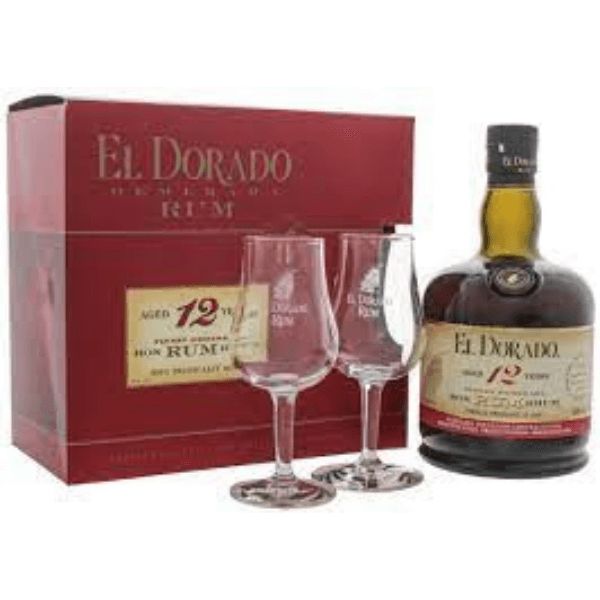 Rum El Dorado 12 Years Glass Pack 2 bicchieri