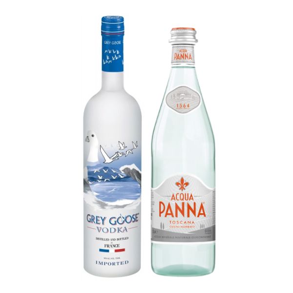 Vodka Original Grey Goose (70 cl) con Acqua Panna