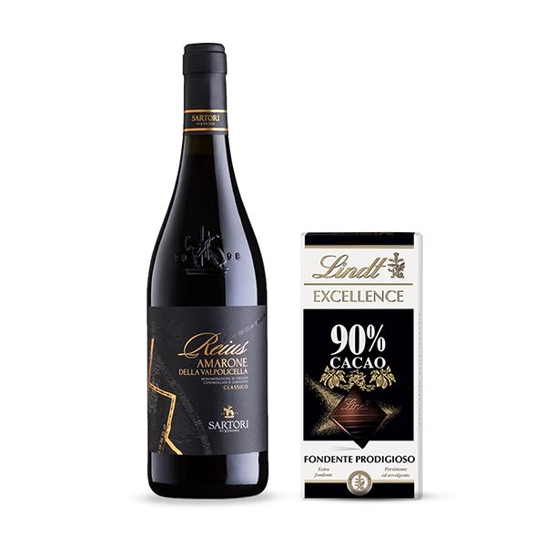 Kit Amarone della Valpolicella Classico DOCG Reius 2018 + Cioccolato Fondente EXCELLENCE 90% (100 g)