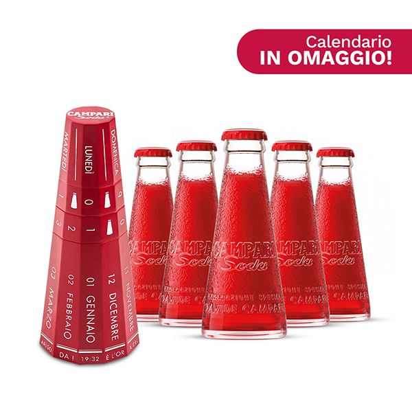 5 Campari Soda (10 cl) con Calendario Campari Soda in Omaggio!